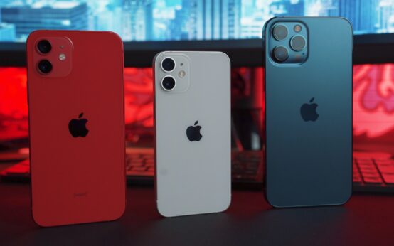 silver iphone 6 and red iphone case