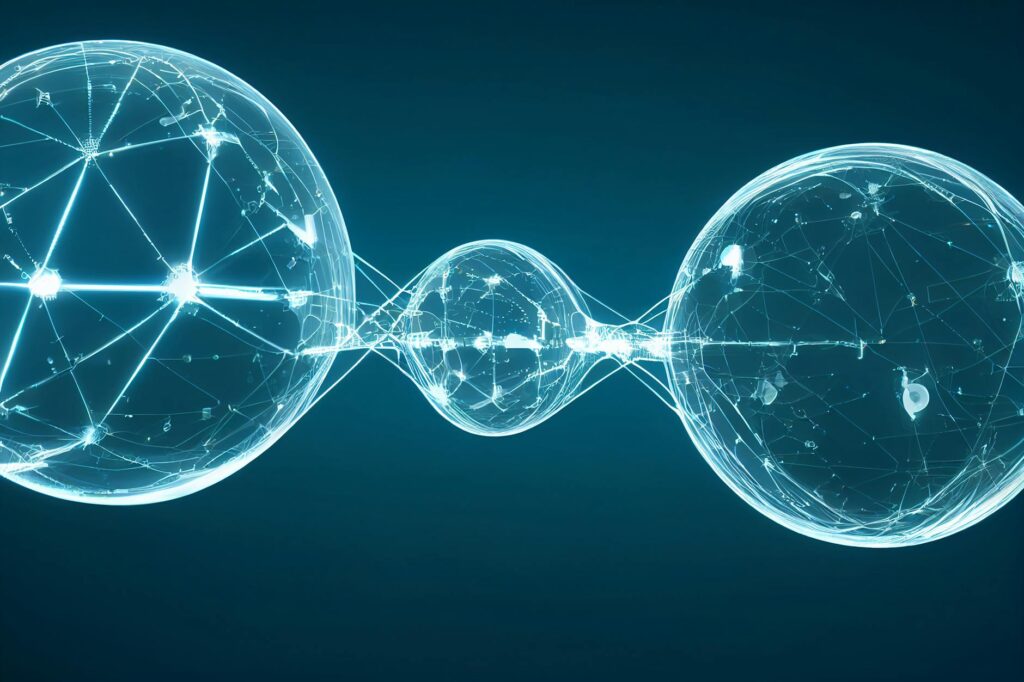 Network connections visualizing the impact of data analytics decisions