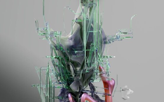 Abstract digital art representing the creative process of a video editor youtuber.