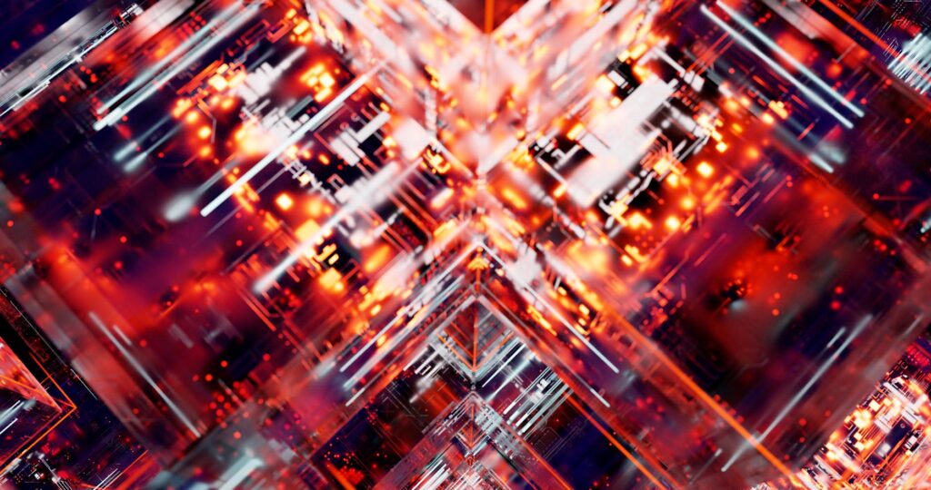 Abstract image visualizing the network edge in the context of edge computing.