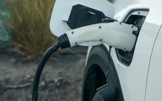 Close-up view of electric vehicle technology: lithium-ion battery cells powering modern EVs.