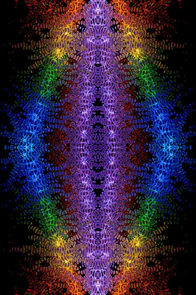 A dark background featuring a collage of glowing, holographic cryptocurrency symbols like Bitcoin and Ethereum.