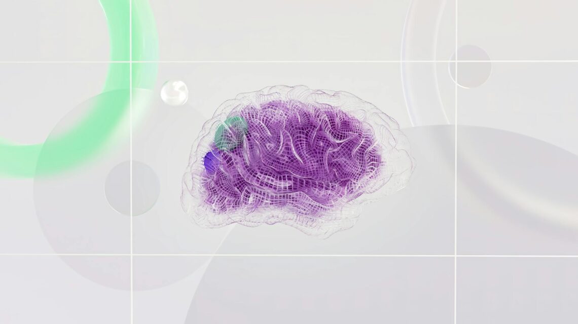 A conceptual image of an artificial neural network with interconnected nodes and glowing lines.