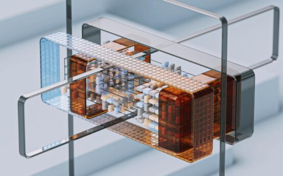 An abstract digital rendering of a glowing neural network, representing AI.