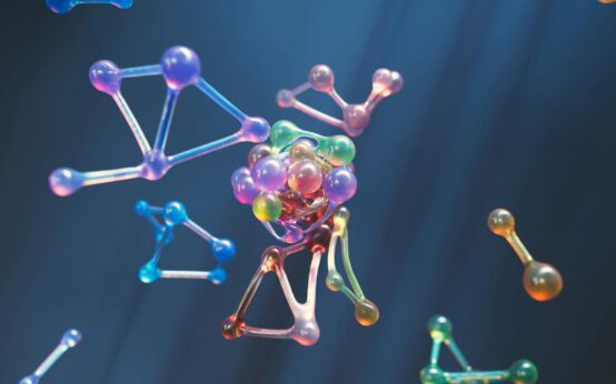 A conceptual image of a decentralized blockchain network with interconnected nodes.