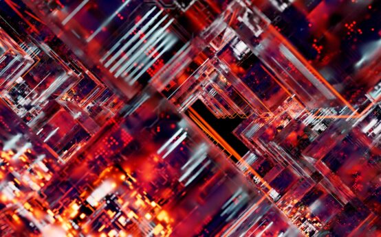 A conceptual image of a glowing, interconnected neural network representing artificial intelligence.