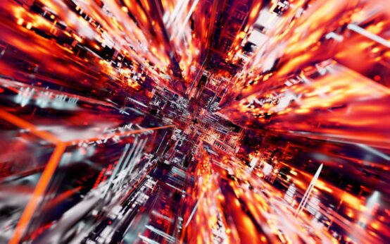 A visualization of an artificial intelligence neural network with interconnected glowing blue nodes.