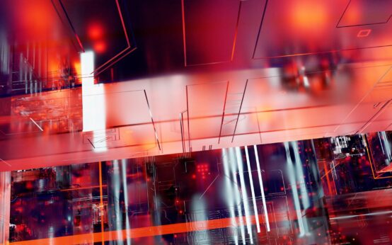 An abstract digital visualization of interconnected nodes and data points.