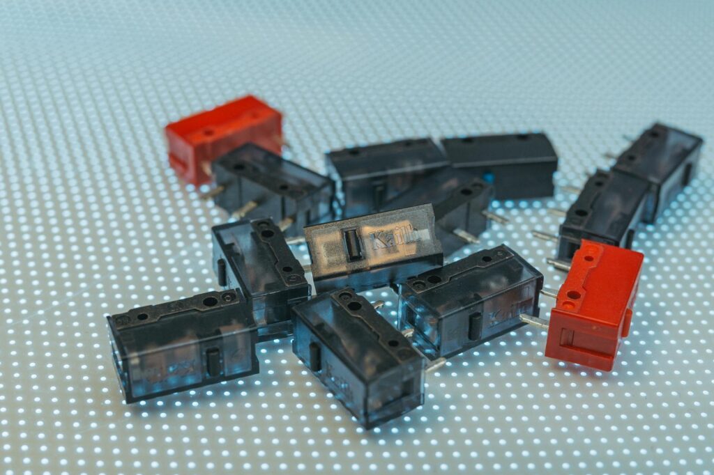 A macro shot of a computer circuit board with glowing blue light trails representing data flow.