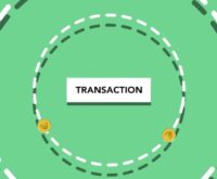 An abstract digital visualization of a complex blockchain network with interconnected nodes.