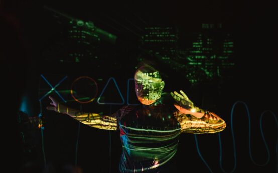 An abstract digital art representation of a glowing blue and purple neural network.