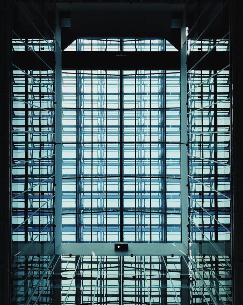 An abstract network of interconnected glowing nodes, symbolizing a decentralized blockchain consensus.