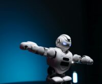 A detailed close-up of a humanoid robot's face in a thoughtful pose, representing AI and psychology.