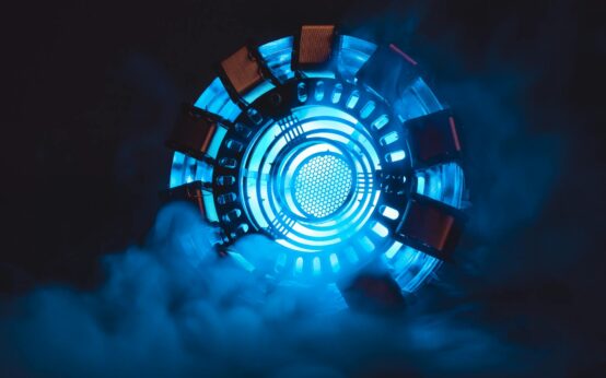 A glowing blue abstract network representing artificial intelligence in a healthcare context.